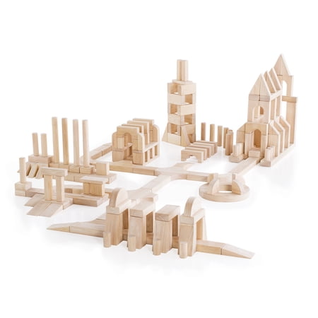 Guidecraft Guidecraft Unit Blocks Set E 218 Piece Set: Kids Early Learning STEM Building Educational Toy Wooden Block Play Building Set - 218