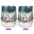thumbnail image 2 of Merry Christmas Santa Reindeer Antlers Persian Sleigh Xmas Winter Holiday 12oz Stainless Steel Wine Tumbler Insulated Cup with Lid Cat Lover Kitten Owner Gifts - 00023, 2 of 5