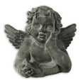 thumbnail image 2 of Cement Angel Reading Bust Figurine Antique Concrete Finish Green-8.00"H, 2 of 2