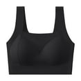 thumbnail image 3 of YTCAMLO Ribbed Sports Bras for Women Athletic Breathable No Underwire Seamless Bras Soft Pullover Bralettes Square Neck Workout Tops, Black XXL, 3 of 4