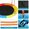 thumbnail image 6 of GIKPAL Swing Sets for Outside 440lbs Swing Set for 2-3 Kids Outdoor with Heavy-Duty Metal Frame & Adjustable Ropes Round Swing, Rainbow, 6 of 9
