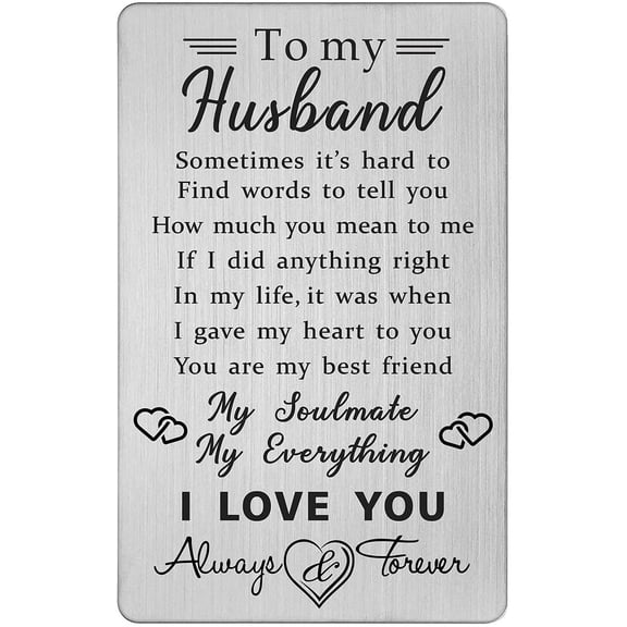 Daisyco Gifts Valentines Day Card for Husband, Wallet Insert Anniversary Card for Husband Gifts from Wife