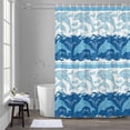 thumbnail image 5 of Blue Ocean Dolphin Shower Curtains for Bathroom, Nautical Waves Vintage Summer Ethnic Washable Fabric Shower Curtain with Hooks Waterproof Bathroom Decor Sets, 72 x 72 Inches, 5 of 9