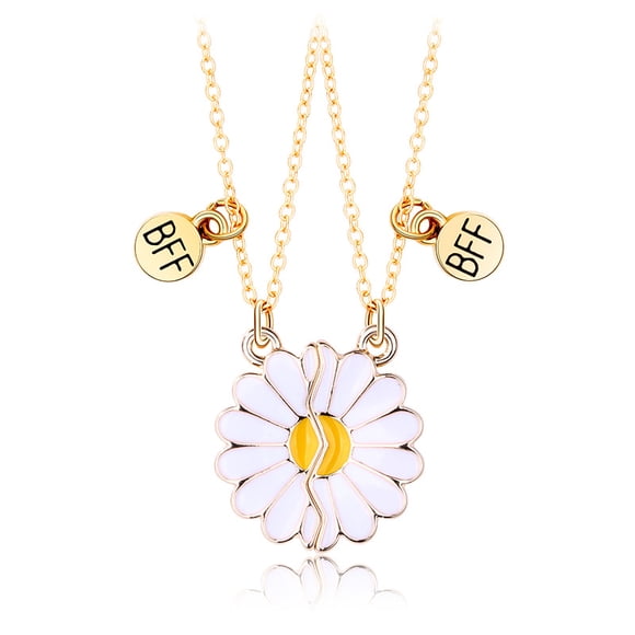 Jinsinto Collier BFF pour 2 Marguerites Arc-en-Ciel Collier Meilleur Ami Collier d'Amitié Meilleurs Amis pour Toujours Colliers Cadeaux de la Saint-Valentin