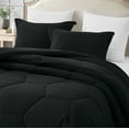 thumbnail image 4 of Chezmoi Collection Vero Black Comforter Set Full Size 3-Piece Fluffy Soft Lightweight Bedding Honeycomb Geometric Stone-Washed Microfiber Comforter Set for All Season, 4 of 8
