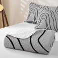 thumbnail image 4 of Homewish Modern Wavy Lines Twin Quilt Set,Geometric Artwork Twin Coverlet Set,Black Gray,2-Piece, 4 of 7