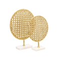 thumbnail image 5 of Sagebrook Home 15570-01 21 in. Métal Rond Maille Déco sur Base de Marbre&44; Or, 5 of 5