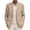 #1Khaki, variant on Chap Mens Single Button Linen Blazer Notched Lapel with Pockets Casual Business Jacket