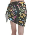 thumbnail image 2 of Kll Bright Mushrooms Print Women'S Sarong Coverups Short Bathing Suit Wrap Skirt Beach Wrap Swimsuit Cover Ups, 2 of 7