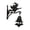 Black, variant on Mskk Vintage Witch Doorbell Halloween Decoration - Door & Wall Hanger Bell with Witch for Outdoor Porch Garden Alloy Decorative Bell Hanging Ornament