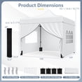 thumbnail image 3 of Costway 10 x 10 FT Pop up Canopy Tent with 4 Removable Sidewalls, Wheeled Bag, Sandbags White, 3 of 10