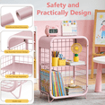 thumbnail image 4 of HaiCube 3-Tier Metal Side Table, Modern Small Nightstand with Storage Shelf, Cute Decor End Table for Bedroom, Living Room, Dorm, Pink, 4 of 8