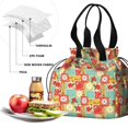 thumbnail image 4 of Pioneer Flower Floral Print Pattern Drawstring Lunch Bag Women - Drawstring Lunch Bag Insulated for Work Office - Stain-Resistant Large Lunchbags for Women with Multi-Pockets, 4 of 6
