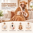 thumbnail image 5 of LOWLHOME Christmas Heated Robe for Women, Adjustable Temperature Wearable Heated Blanket, Soft Warm Flannel Fabric for Home Lounging and Winter Comfort, 5 of 6