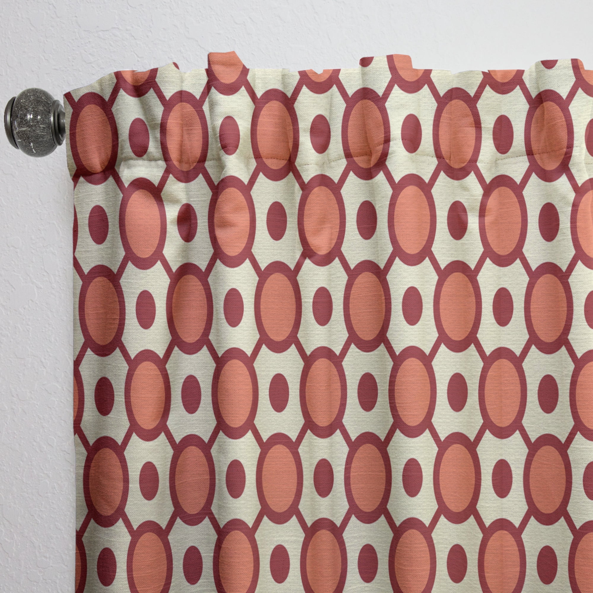 Designart 'Abstract Geometrical Retro Design I' Mid-Century Modern Curtain Panel
