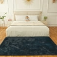 Area Rugs for Bedroom, 6 x 9 Feet Navy Blue Fluffy Plush Living Room