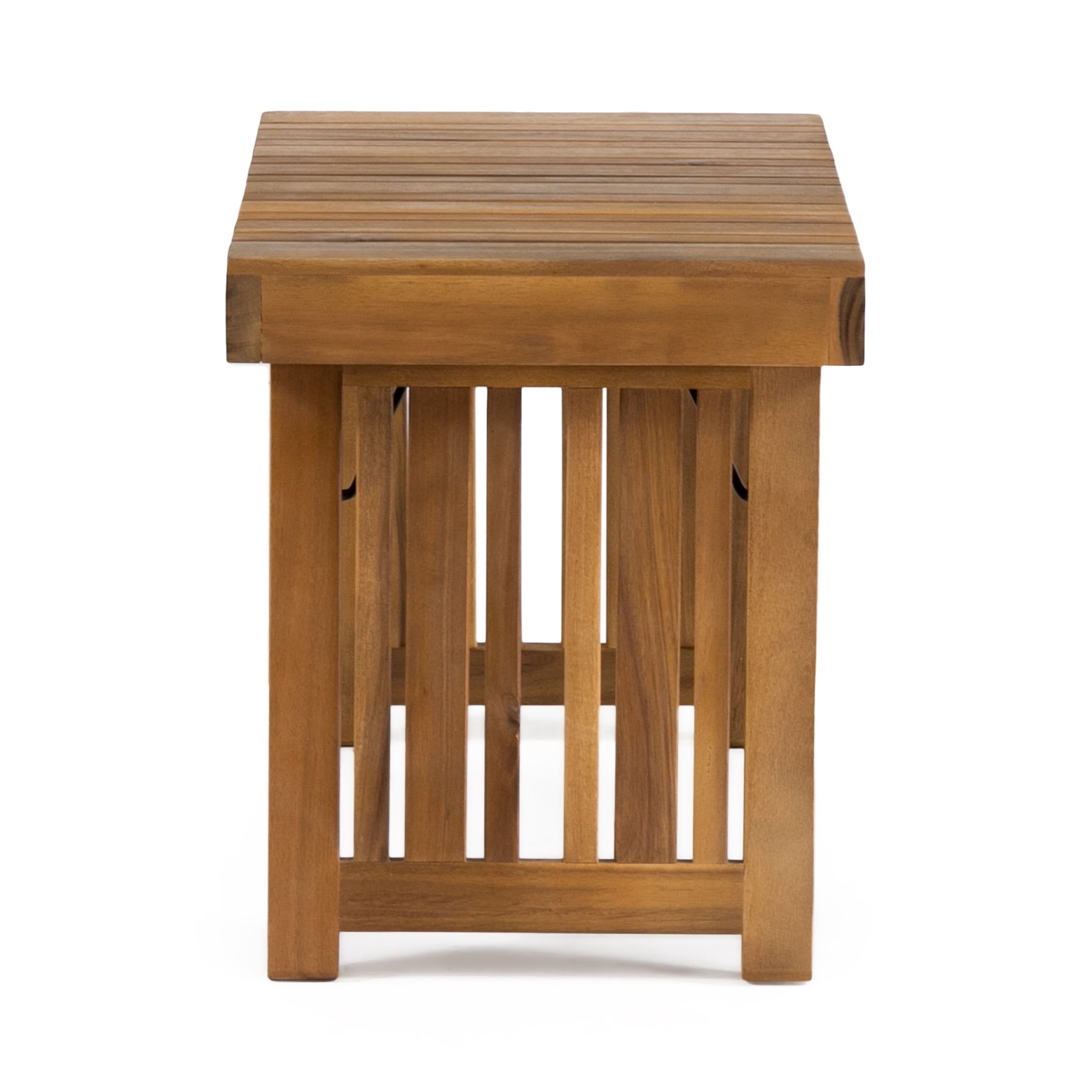 Euroco Foldable Acacia Wood Outdoor Side Table with Slatted Top, No Assembly Required