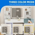 thumbnail image 5 of Dextrus 56" Makeup Vanity Desk with LED Mirror, RGB Glass Cabinets, Power Outlet, Shelves, Stool, White, 5 of 10