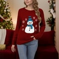 thumbnail image 6 of PFRNLF Ugly Christmas Sweaters for Women Soft Holiday Long Sleeve Crewneck Xmas Snowman Knit Sweaters, 6 of 7