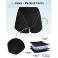 thumbnail image 2 of INNERSY Women's Period Underwear Workout Shorts with Pockets Leak Proof Athletic Shorts(L,Black), 2 of 6