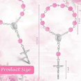 thumbnail image 3 of 30 piezas de rosario de bautismo, mini rosario, recuerdos de bautismo, rosarios de dedo para bautismo, cuentas en forma de rosa con 30 bolsitas de organza., 3 of 5