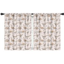 Blackout Kids Curtains,Beige Origami Dinosaurs Geometric Pattern Childrens Insulated Curtains Set Of 2,Bedroom Essentials,Toddler Room Decor 42"x54"
