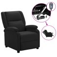 thumbnail image 1 of vidaXL Electric Recliner Chair Black Faux Leather, 1 of 5