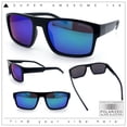 thumbnail image 2 of SA106 Polarized Rectangular Sport Sunglasses for Men UV400 Mirrored Lightweight Shiny Black Frame - Teal Mirror Lens, 2 of 6