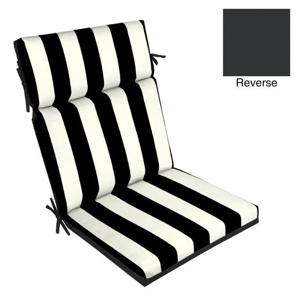 Outdoor Chair Cushion, Black And White Striped Patio Bench Cushion