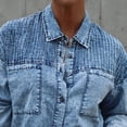 thumbnail image 4 of Denim Jackets for Women Oversized Button Down Long Sleeve Shacket Collared Casual Jean Shirts with Pockets Trendy Loose Dressy Fashion Work Blouses Streetwear Orders Placed By Me To Be Delivered, 4 of 8