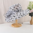 thumbnail image 3 of UDIYO Womens Church Derby Tea Party Wedding Hat Polka Dot Organza Hats, 3 of 5