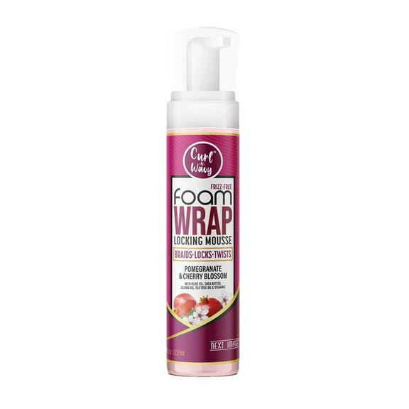 NEXT IMAGE Curl & Wavy Foam Wrap Locking Mousse Pomegranate & Cherry Blossom 8 oz