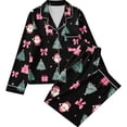 thumbnail image 6 of successthop Christmas Pjs Women Merry 2 Piece Tree Long Sleeve Party Reindeer Shirts Gifts Pants Holiday Loungewear, 6 of 6
