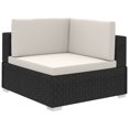 thumbnail image 2 of vidaXL 6 Piece Garden Lounge Set with Cushions Poly Rattan Black, 2 of 5