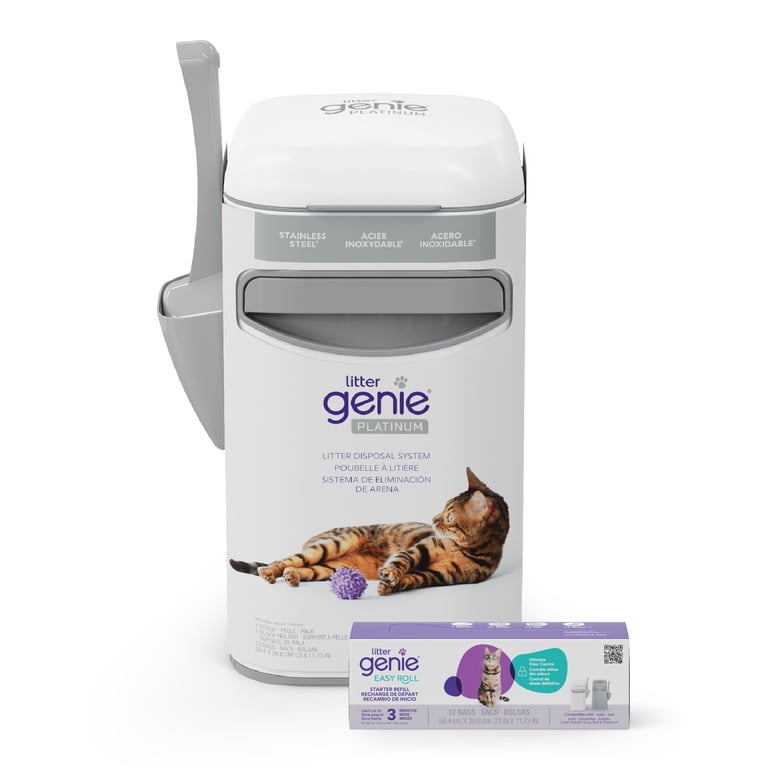 Litter Genie Platinum Stainless Steel Disposal Pail, White photo 1