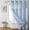 Frostblue, variant on no Hook Shower Curtain and Liner Set,Boho Style with See Through Top Window, Black Fabric Tufted Striped Textured Outer Curtain & Waterproof Inner Liner, SageGreen, 71Wx80H