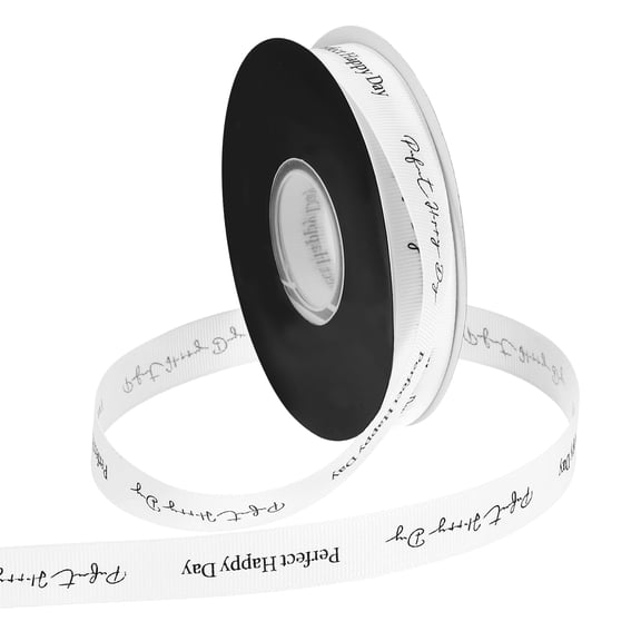 Uxcell Personalized Grosgrain Ribbon 0.6" x 40 Yards Polyester Ribbon White