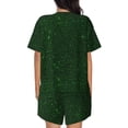 thumbnail image 3 of Picia Emerald Green Sparkling Pajamas Sets for Women Soft Short-Sleeved Pjs with Lounge Shorts Two Piece Sleepwear-4X-Large, 3 of 9