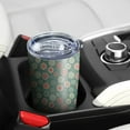 thumbnail image 5 of 20oz Tumblers Green Christmas Floral Pattern Stainless Steel Vacuum Insulated Double Wall Travel Tumbler Cups Mug with Lid and Straw,Cleaning Brush for Cold & Hot Drinks, 5 of 7