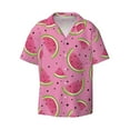 thumbnail image 4 of Salouo Watermelon Pattern Cuban Collar Shirts for Men Button-Down Shirt Men's Short Sleeve Shirts Hawaiian Shirts Casual Shirts -Medium, 4 of 6