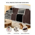 thumbnail image 4 of Brown Black Couch Cover, Modern Abstract Art Farmhouse Striped Sofa Cover Blanket for 3 Cushion Couch, Sectional Sofa Slipcover Furniture Protector for Living Room Bedroom 71''x134'', 4 of 9
