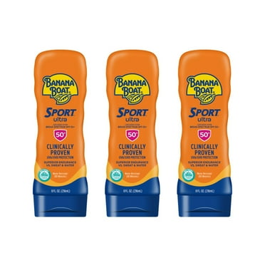 Banana Boat Sport Performance Sunscreen Lotion, SPF 50 8 oz (Pack of 3)