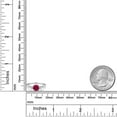 thumbnail image 6 of Gem Stone King 10K White Gold Red Created Ruby and Lab Grown Diamond 3-Stone Ring for Women | 1.22 Cttw | Round 6MM | Gemstone July Birthstone | Size 9, 6 of 6