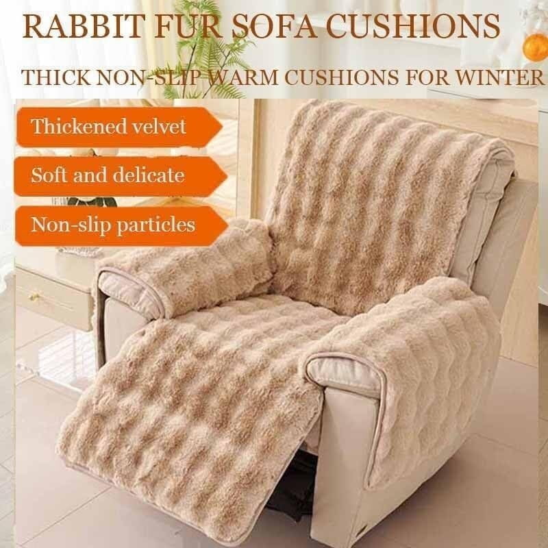 BH-JJSMGS Plush Recliner Slipcovers Recliner Chair Covers Armrest Covers Headrest Cover for Sofa Recliner Protector Couch Sofa Covers, Soft Fuzzy Fluffy Anti-Slip Furniture Protector