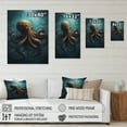 thumbnail image 4 of Designart "Brown Blue Octopus Under The Sea" Animals Octopus Wall Art Living Room, 4 of 5