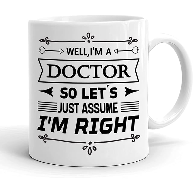 Taza de café de cerámica Well, I'm a Doctor, Asumamos 325 ml