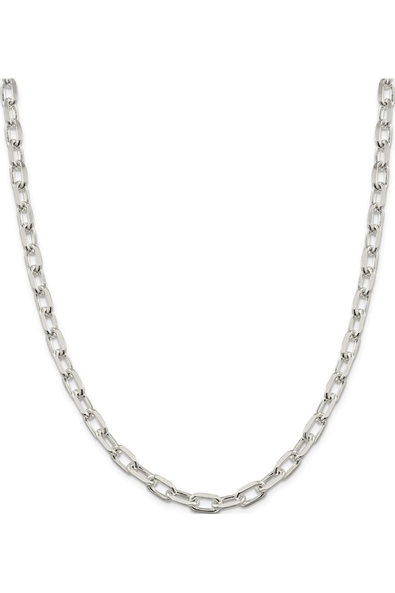 925 Sterling Silver 7.5mm Elongated Open Link Chain