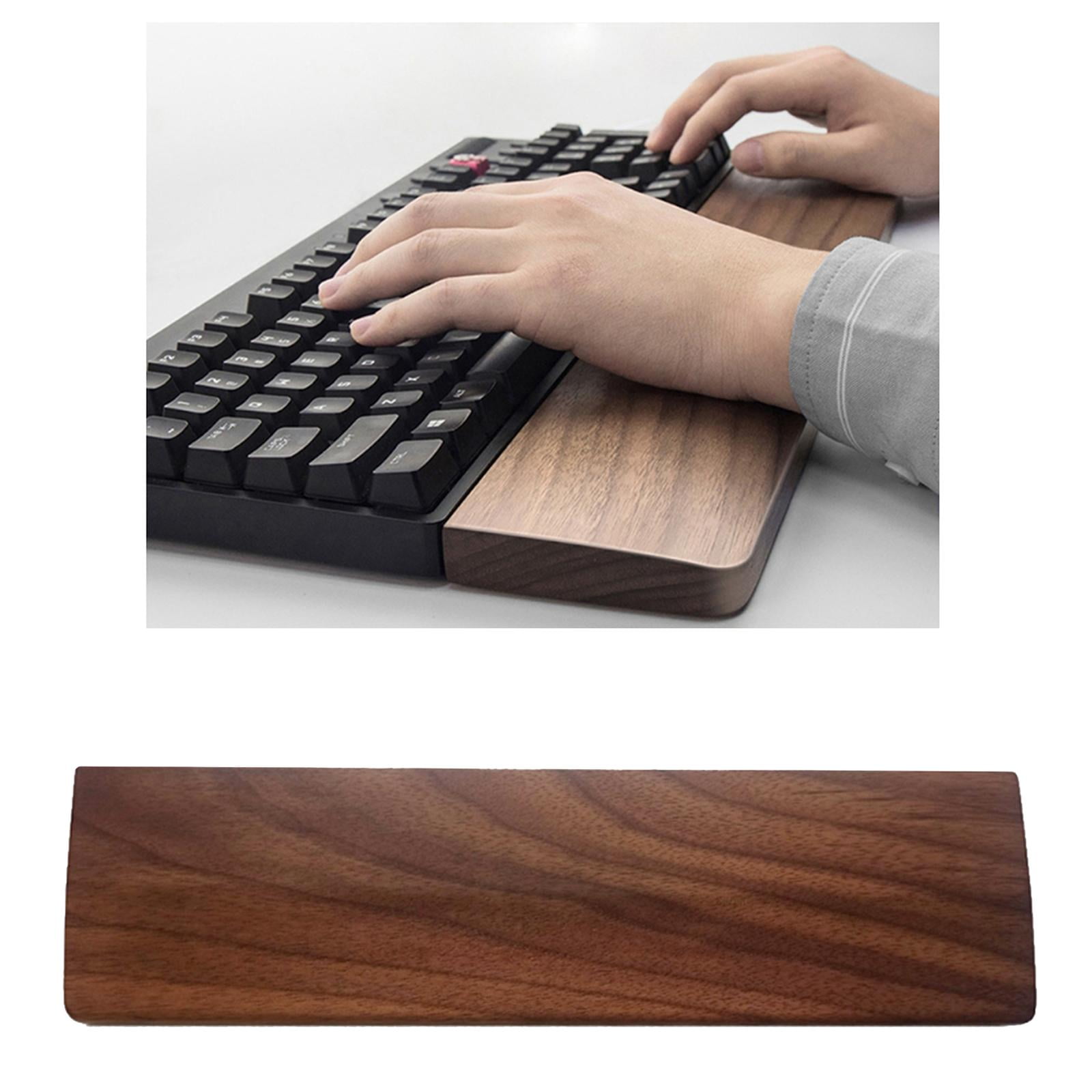 Mechanical Keyboard Holder Wooden Hand Pad Wrist Pad Palm Rest Support Easy Typing, Polished S Brown