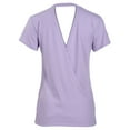 thumbnail image 3 of Women's Lavender Kansas State Wildcats Bella Crossover Back V-Neck T-Shirt, 3 of 3