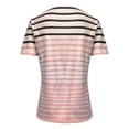 thumbnail image 5 of Karymi Summer Tops Striped Short Sleeve T‑Shirt, Crisscross Cutout V‑Neck Casual Tee Top, Hollow‑Out Neckline Casual Basic Top, Versatile for Daily Outings Womens Blouses, 5 of 5